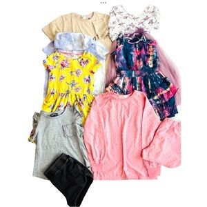 Lot Of 9 Girls Summer SZ 10 Dresses Shorts Tops Matching Set H&M Gap Zella #11